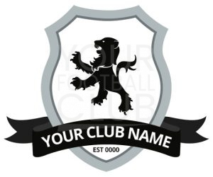 Football Badge Design FB001C Graphic Lion 3 Black
