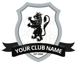 Football Badge Design FB001C Graphic Lion 5 Black
