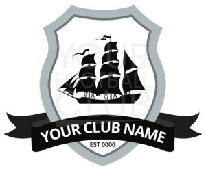 Football Badge Design FB001C Graphic Ship 1 Black