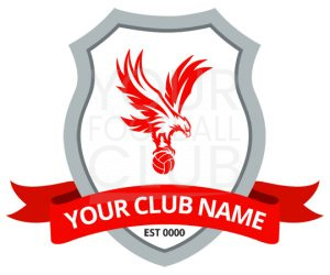 Football Badge Design FB001C Graphic Eagle 2 Red
