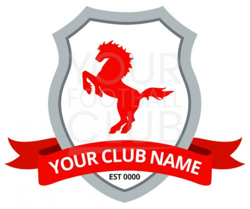 Football Badge Design FB001C Graphic Horse 1 Red