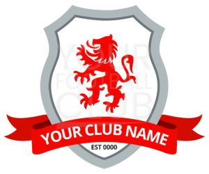 Football Badge Design FB001C Graphic Lion 2 Red