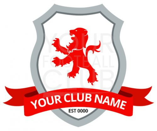 Football Badge Design FB001C Graphic Lion 3 Red