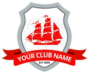 Football Badge Design FB001C Graphic Ship 1 Red