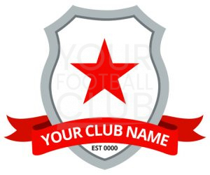 Football Badge Design FB001C Graphic Star 1 Red