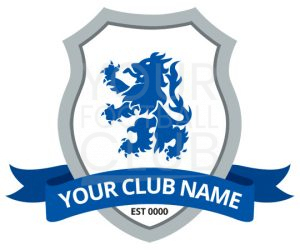Football Badge Design FB001C Graphic Lion 1 Blue