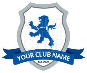 Football Badge Design FB001C Graphic Lion 3 Blue