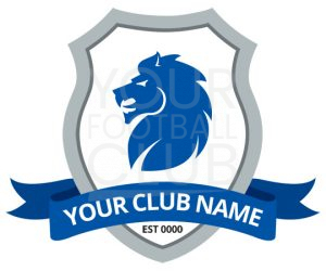 Football Badge Design FB001C Graphic Lion 6 Blue