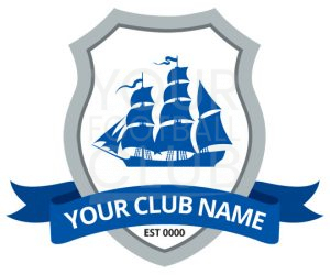 Football Badge Design FB001C Graphic Ship 1 Blue