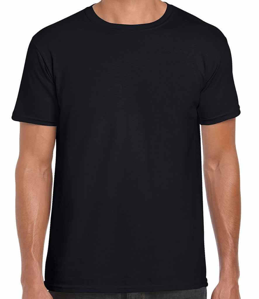 GD01 Gildan SoftStyle Adult T-Shirt Black Front Football Club Merchandise Custom Printed T-shirt Black