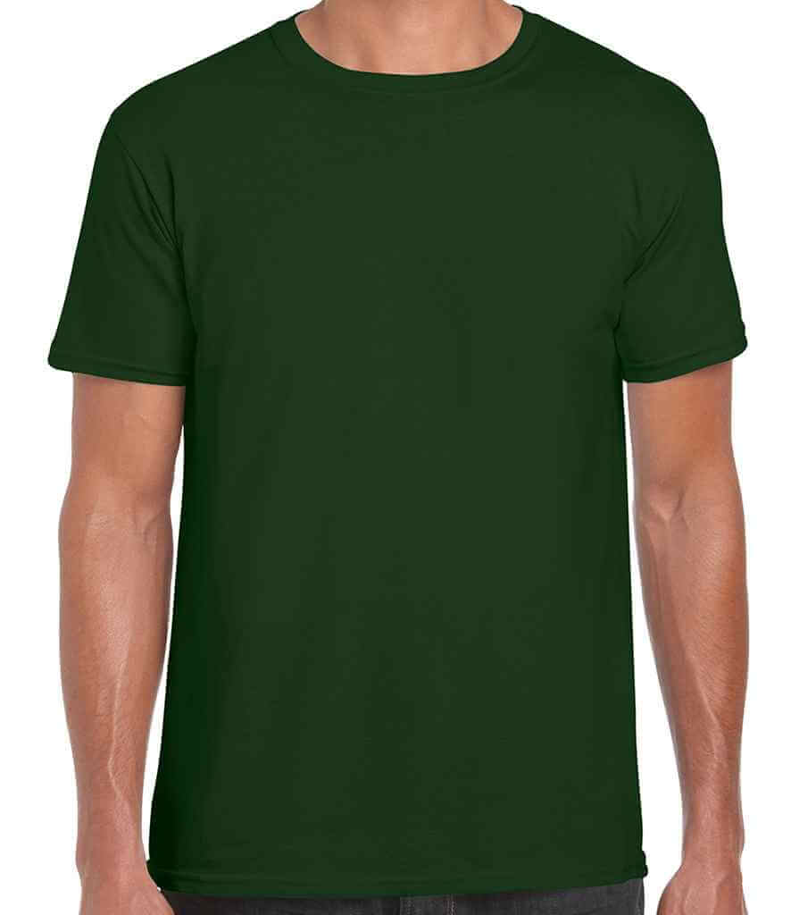 GD01 Gildan SoftStyle Adult T-Shirt Forest Green Front Football Club Merchandise Custom Printed T-shirt Forest Green