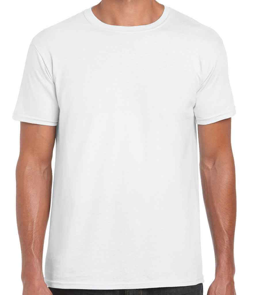 GD01 Gildan SoftStyle Adult T-Shirt White Front Football Club Merchandise Custom Printed T-shirt White