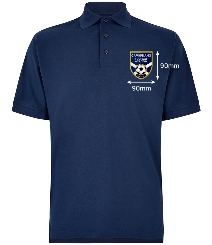 K403 Kustom Kit Klassic Pique Polo Shirt Light Navy Front with Football Badge Top Left with Dimensions 90mm K403 Kustom Kit Klassic Pique Polo Shirt Light Navy Front with Football Badge Top Left 90mm