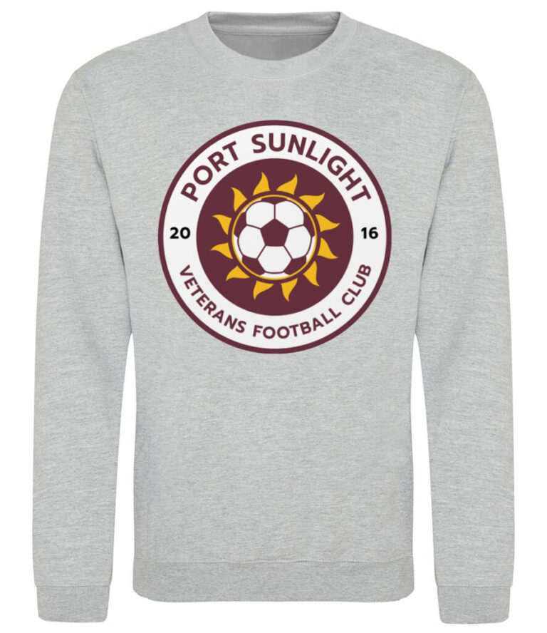 Soccer Team Color Badge Fleece Crewneck - Premium Grey Football Club Sweatshirt